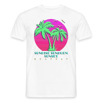 Sunrise Sunburn SunSet Repeat - Men's T-Shirt - white - Front - AI Model Male 178 dark (178cm)