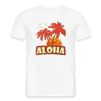 Aloha Vintage Sunset - T-shirt homme - blanc - Devant - AI Model Male 178 dark (178cm)