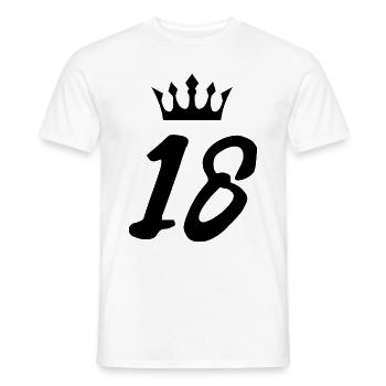 18 Zahl Krone - Männer T-Shirt - Weiß - Vorne - AI Model Male 178 dark (178cm)
