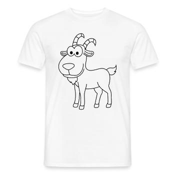 Mountain Goat Comic Animal - Men's T-Shirt - white - Front - AI Model Male 178 dark (178cm)