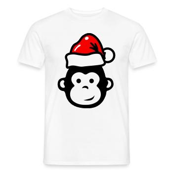 Singe Noël Noël Comic - T-shirt homme - blanc - Devant - AI Model Male 178 dark (178cm)