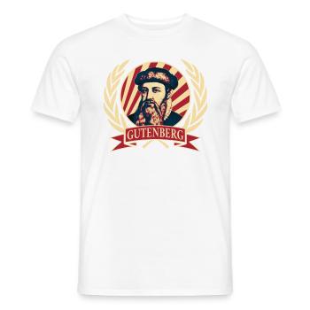 Johannes Gutenberg - Men's T-Shirt - white - Front - AI Model Male 178 dark (178cm)