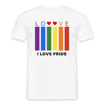 J’adore le T-shirt coloré Pride pour les événements LGBT - T-shirt homme - blanc - Devant - AI Model Male 178 dark (178cm)