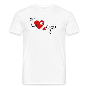 Me and You - Missing Puzzle Piece to my Heart - Men's T-Shirt - white - Front - AI Model Male 178 dark (178cm)