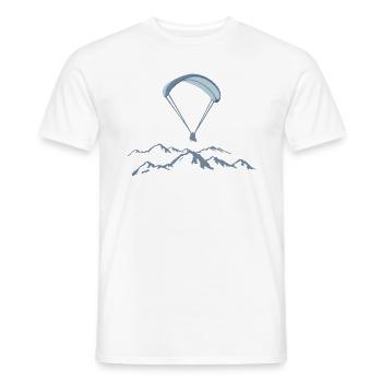 Paragliding, paragliding and mountains - Men's T-Shirt - white - Front - AI Model Male 178 dark (178cm)