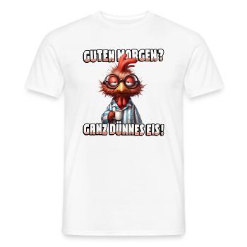 Guten Morgen? Ganz dünnes Eis Hahn mit Kaffee - Männer T-Shirt - Weiß - Vorne - AI Model Male 178 dark (178cm)