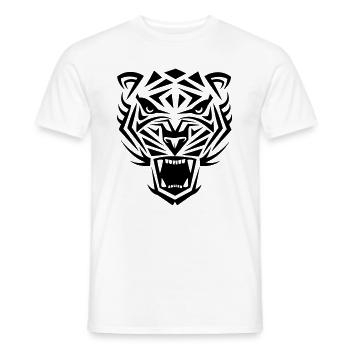 Tiger Tribal Wild Katze Cool Laune - Männer T-Shirt - Weiß - Vorne - AI Model Male 178 dark (178cm)