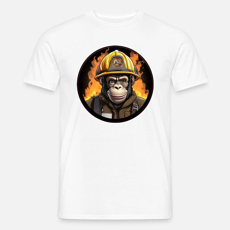 Chimpanzee Fire Brigade - Men’s T-shirt - white