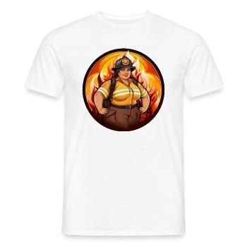 Feuerwehr Feuerwehrfrauen - Männer T-Shirt - Weiß - Vorne - AI Model Male 178 dark (178cm)