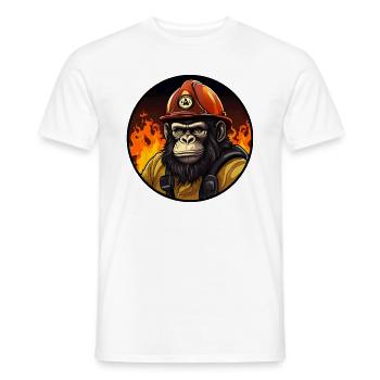 Singe de pompiers - T-shirt homme - blanc - Devant - AI Model Male 178 dark (178cm)