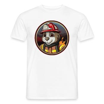 Taupe de pompier - T-shirt homme - blanc - Devant - AI Model Male 178 dark (178cm)