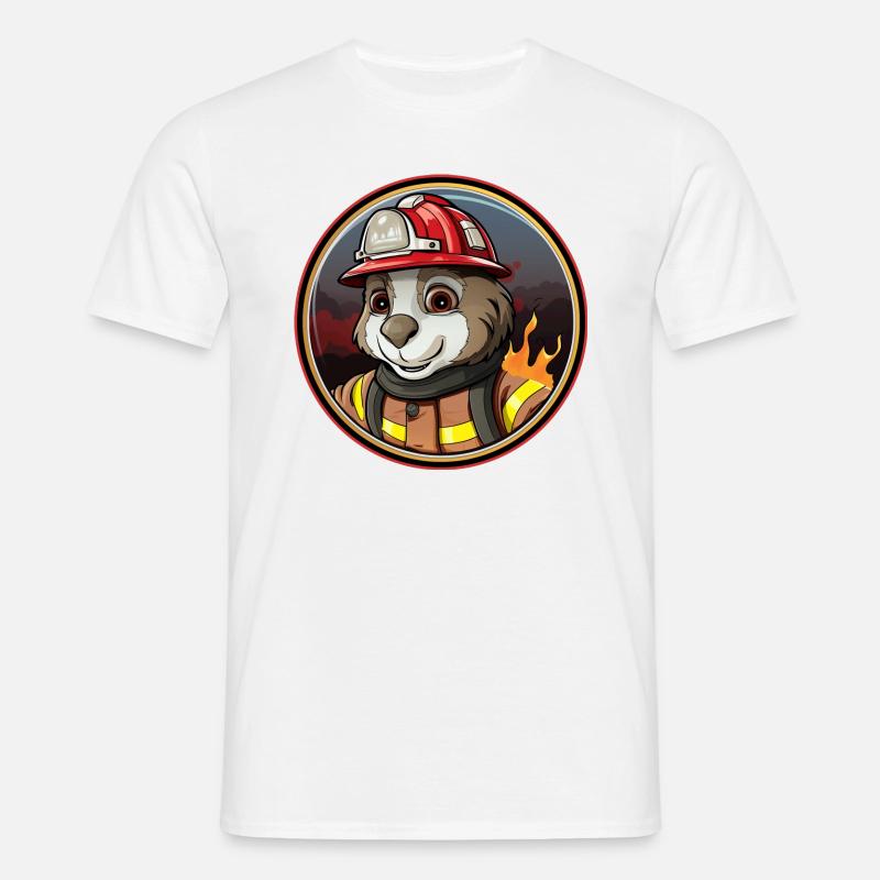 Firefighter Mole - Men's T-Shirt - white