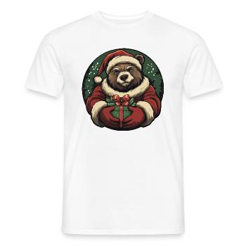 Ours Père Noël - T-shirt homme - blanc - Devant - AI Model Male 178 dark (178cm)