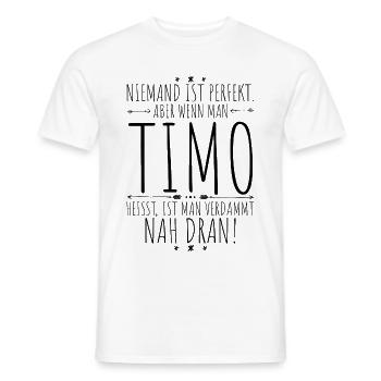 Timo perfekt - Männer T-Shirt - Weiß - Vorne - AI Model Male 178 dark (178cm)