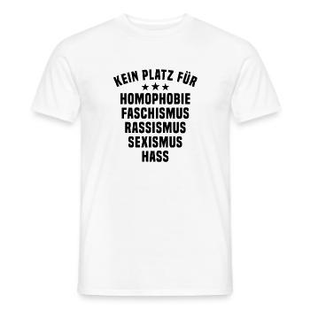 Kein Platz für Homophobie Rassismus Antirassismus - Männer T-Shirt - Weiß - Vorne - AI Model Male 178 dark (178cm)