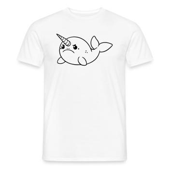 Unicorn Baby Whale Is Angry (Funny Pictures) - Men's T-Shirt - white - Front - AI Model Male 178 dark (178cm)