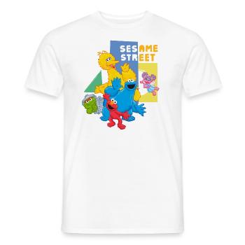 Sesame Street Happy Characters - Men's T-Shirt - white - Front - AI Model Male 178 dark (178cm)