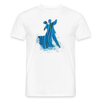 danse, bleu, graffiti, danse de couple, danse standard, couple - T-shirt homme - blanc - Devant - AI Model Male 178 dark (178cm)