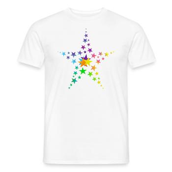 Sterne bunte Sterne viele Sterne - Männer T-Shirt - Weiß - Vorne - AI Model Male 178 dark (178cm)