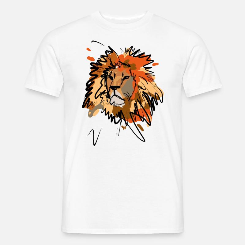 Löwe - Männer T-Shirt - Weiß