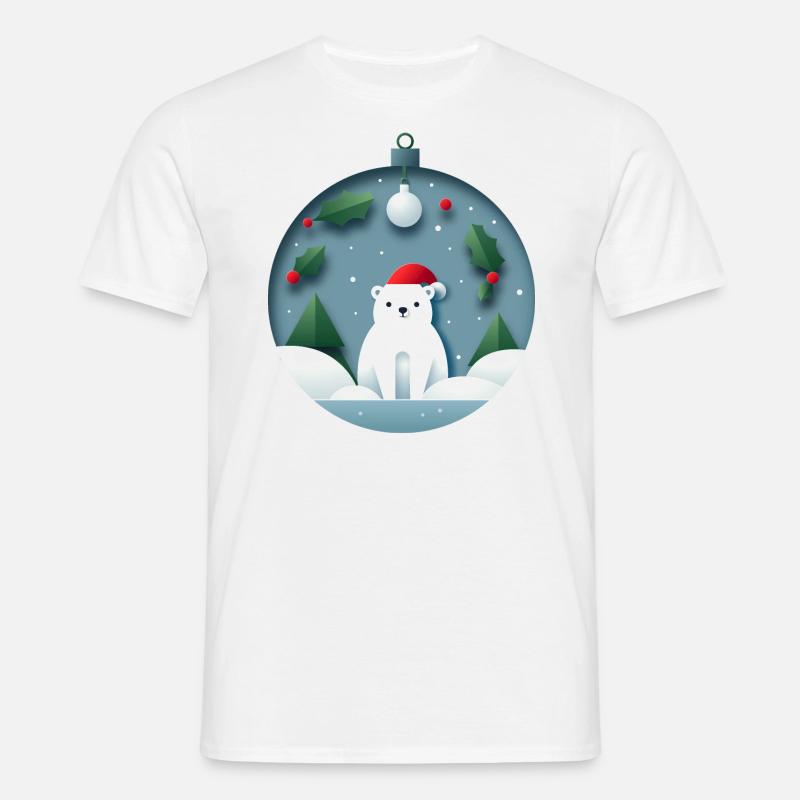 Eisbär in Weihnachtskugel - Männer T-Shirt - Weiß
