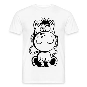 Kleines Pferd - Pony - Comic - Horse - Fun - Männer T-Shirt - Weiß - Vorne - AI Model Male 178 dark (178cm)