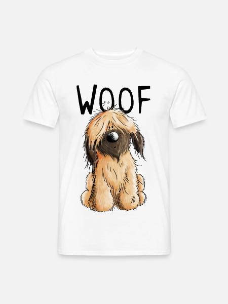 Woof Briard - Comic - Geschenk - Hund - Hunde - Männer T-Shirt - Weiß