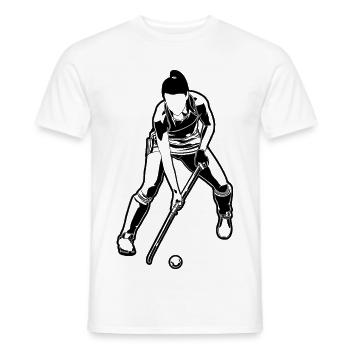 Feldhockeyspieler Mädchen - Männer T-Shirt - Weiß - Vorne - AI Model Male 178 dark (178cm)