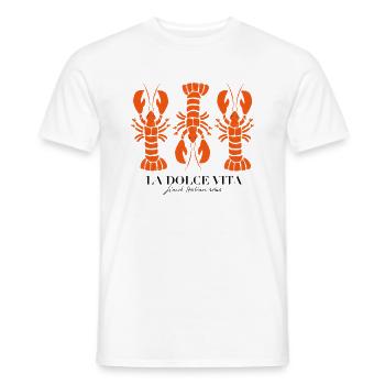 La Dolce Vita Lobster Trio - Lobster Vibes - Men's T-Shirt - white - Front - AI Model Male 178 dark (178cm)