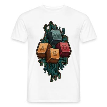 WASD - Things That Move Me - Funny Gamer - Men's T-Shirt - white - Front - AI Model Male 178 dark (178cm)