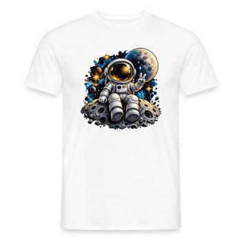 Astronaut auf Mondstein - Männer T-Shirt - Weiß - Vorne - AI Model Male 178 dark (178cm)