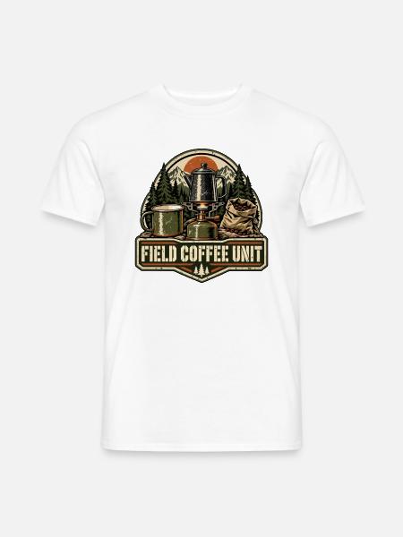 Field Coffee Unit – Retro-Campingkaffee - Männer T-Shirt - Weiß