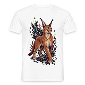 Karakal mit kristallinen Mitternachtsfunken - Männer T-Shirt - Weiß - Vorne - AI Model Male 178 dark (178cm)