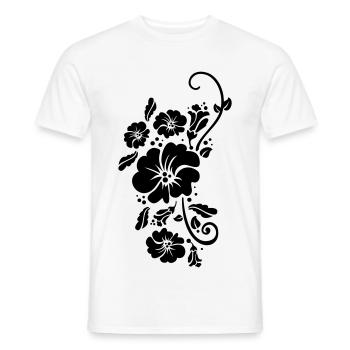 floral flower blumen sommer - Men's T-Shirt - white - Front - AI Model Male 178 dark (178cm)