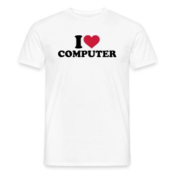 I love Computer - T-shirt homme - blanc - Devant - AI Model Male 178 dark (178cm)