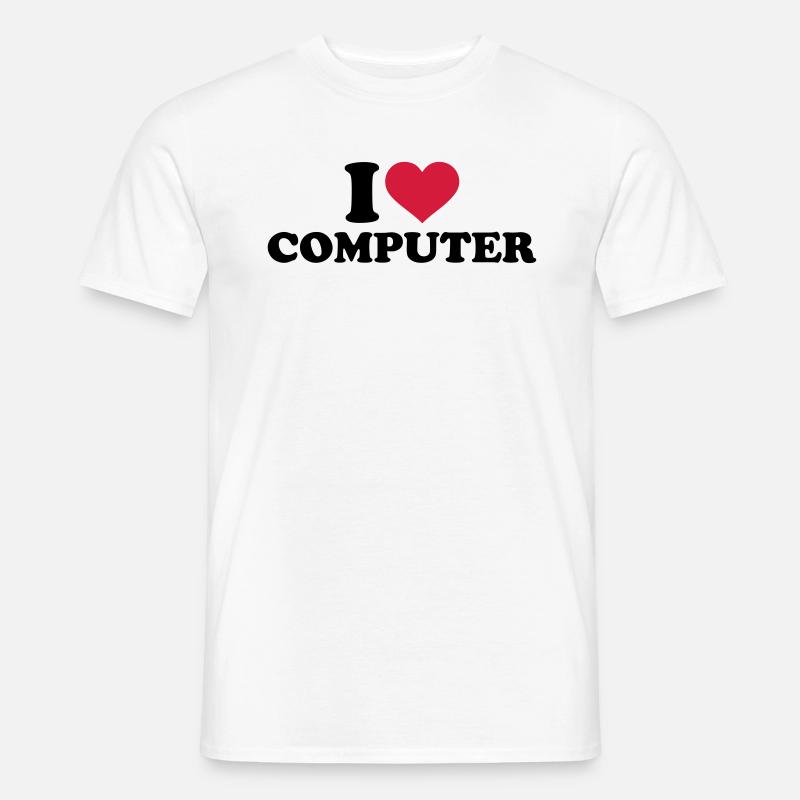 Computer - Männer T-Shirt - Weiß