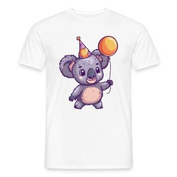 Koala Anniversaire Bande Dessinée Mignon - T-shirt homme - blanc - Devant - AI Model Male 178 dark (178cm)