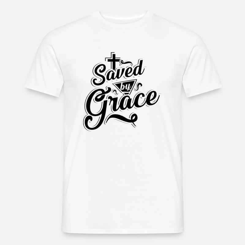 Saved by Grace Gnade - Männer T-Shirt - Weiß