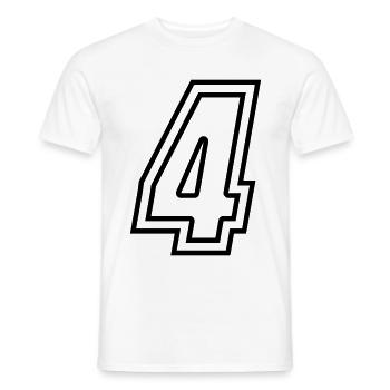 4 Numéro de numéro - T-shirt homme - blanc - Devant - AI Model Male 178 dark (178cm)
