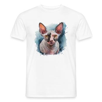 Sphynx Cat pour les amoureux des chats - T-shirt homme - blanc - Devant - AI Model Male 178 dark (178cm)