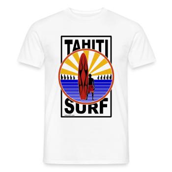 Tahiti Surf - Men's T-Shirt - white - Front - AI Model Male 178 dark (178cm)
