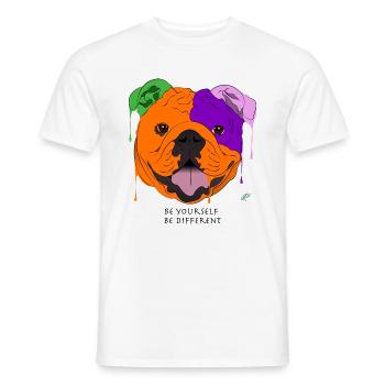 Sois toi-même, sois différent - English Bulldog - T-shirt homme - blanc - Devant - AI Model Male 178 dark (178cm)