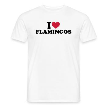 I love Flamingos - Men's T-Shirt - white - Front - AI Model Male 178 dark (178cm)