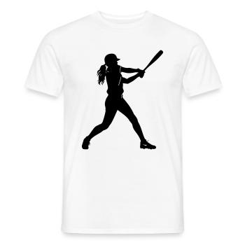 Icône de la femme de baseball - T-shirt homme - blanc - Devant - AI Model Male 178 dark (178cm)