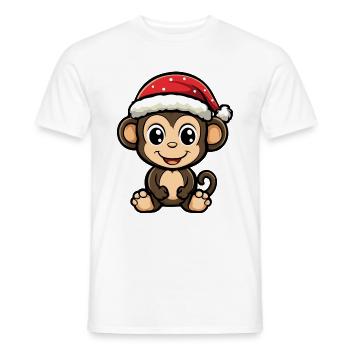 Monkey Christmas Christmas - Men's T-Shirt - white - Front - AI Model Male 178 dark (178cm)