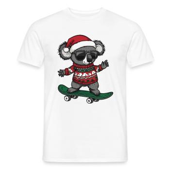 Koala Noël drôle - T-shirt homme - blanc - Devant - AI Model Male 178 dark (178cm)