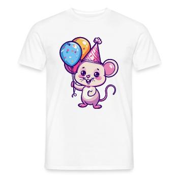 Mouse Birthday Baby - Men's T-Shirt - white - Front - AI Model Male 178 dark (178cm)