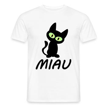 Katze Miau / süßes Kätzchen / NEU als Sticker - Männer T-Shirt - Weiß - Vorne - AI Model Male 178 dark (178cm)