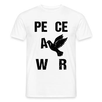 Peace No War Dove of Peace - Men's T-Shirt - white - Front - AI Model Male 178 dark (178cm)