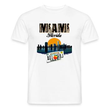 MIAMI - T-shirt homme - blanc - Devant - AI Model Male 178 dark (178cm)